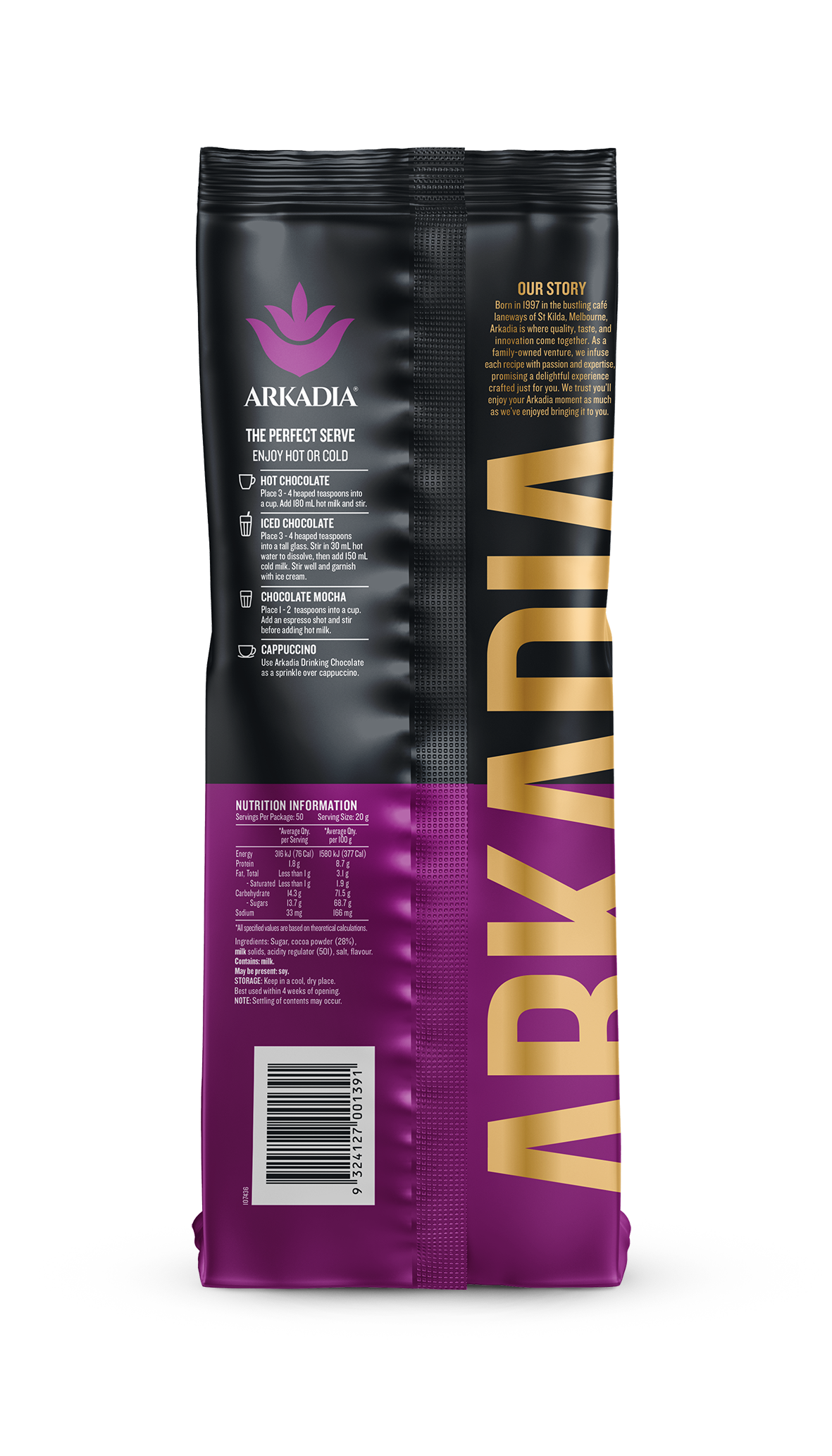 Waddi Speciality Coffee - Arkadia - Drinking Chocolate 28% 1kg
