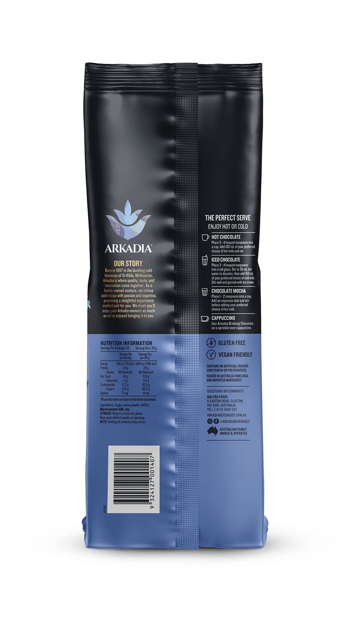 Waddi Speciality Coffee - Arkadia - Chocolate 40% Cocoa Mix 1kg