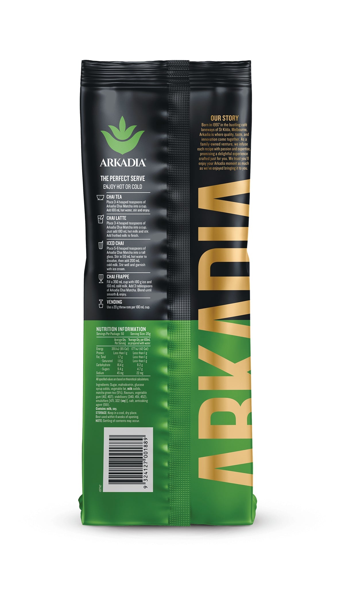 Waddi Speciality Coffee - Arkadia - Chai Matcha Tea Latte 1kg
